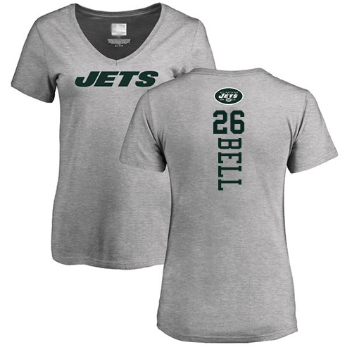 New York Jets Ash Women LeVeon Bell Backer NFL Football #26 T Shirt->nfl t-shirts->Sports Accessory